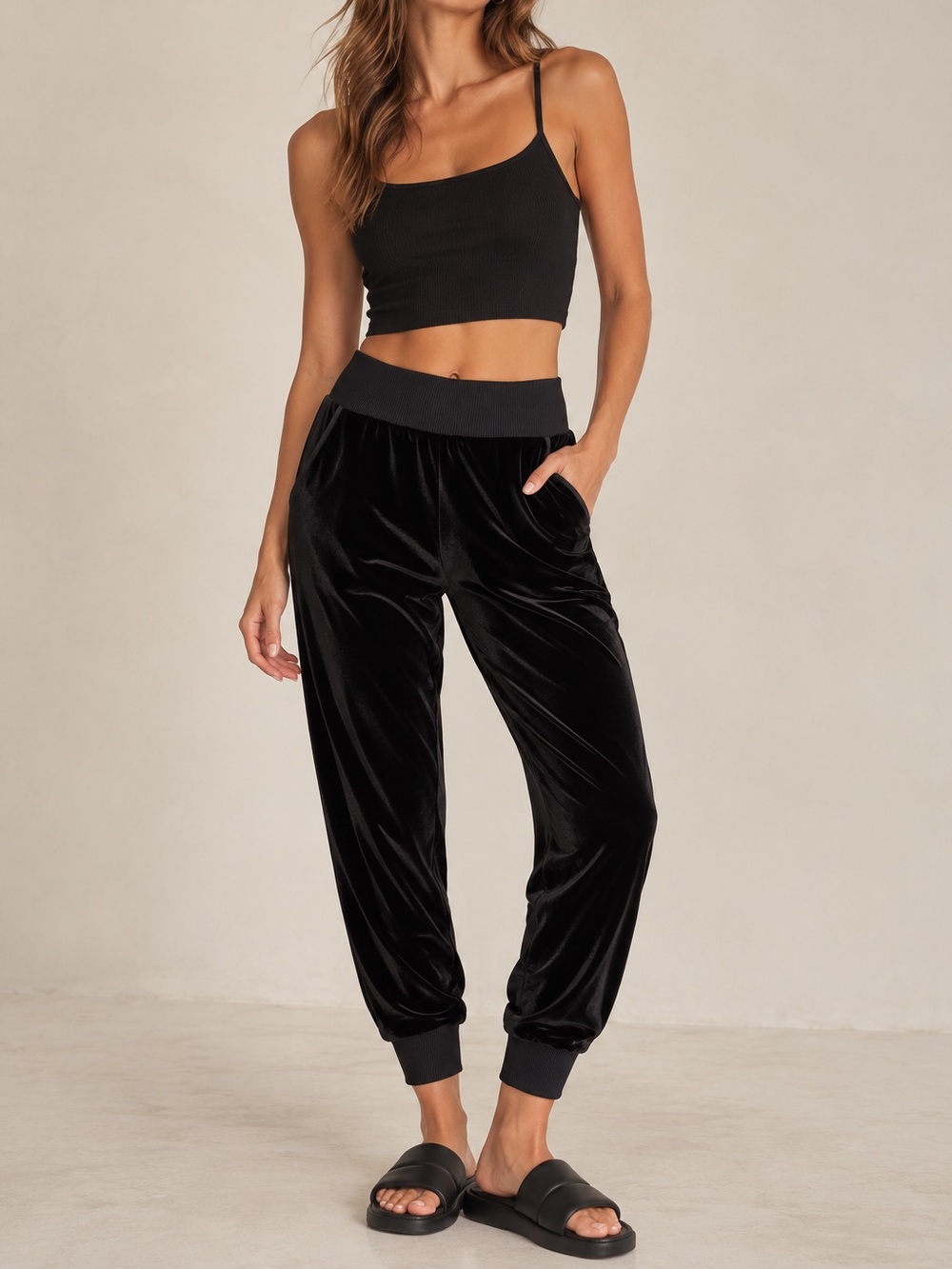Maaji black velvet joggers